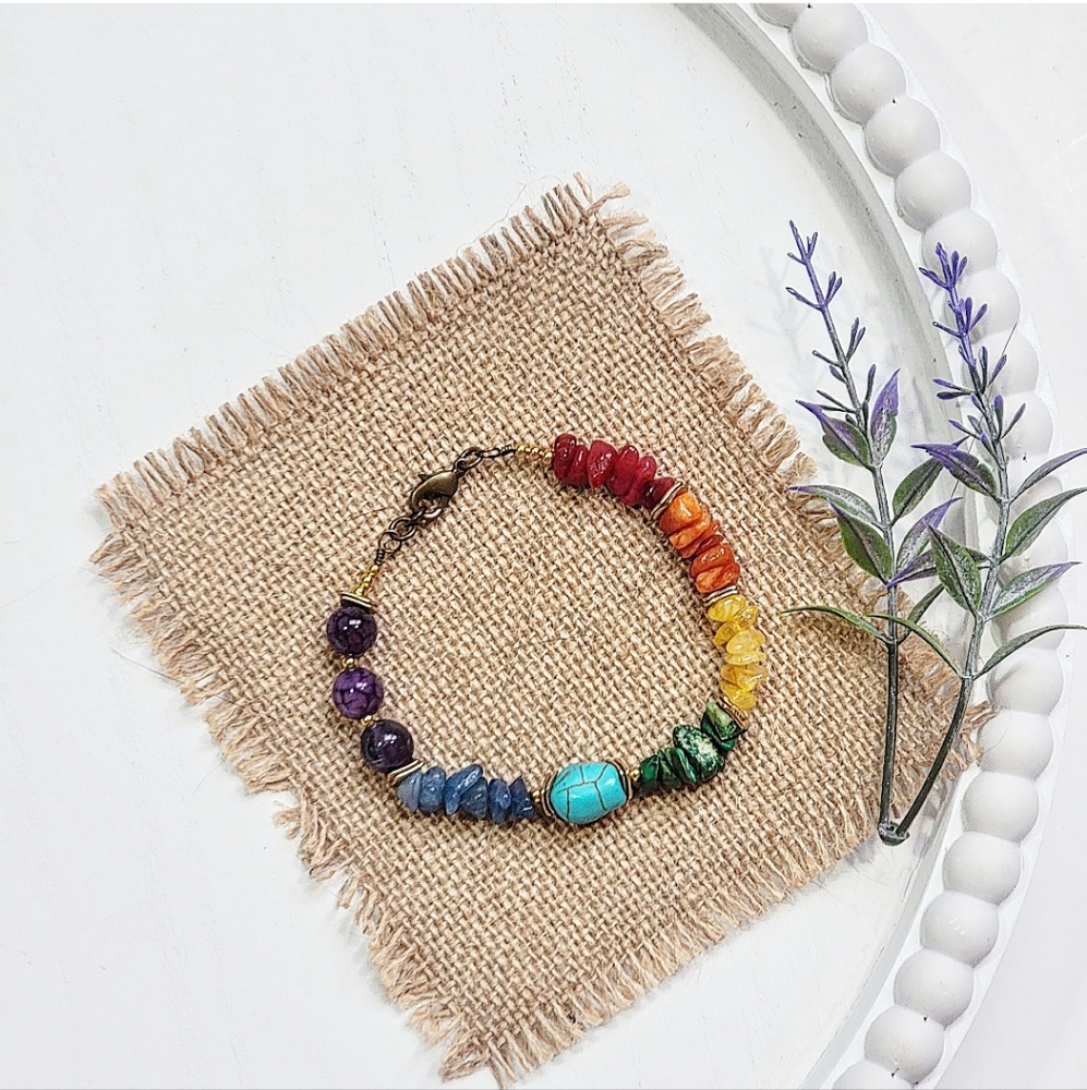 ARTISAN BOHO RAINBOW GEMSTONE BRACELET